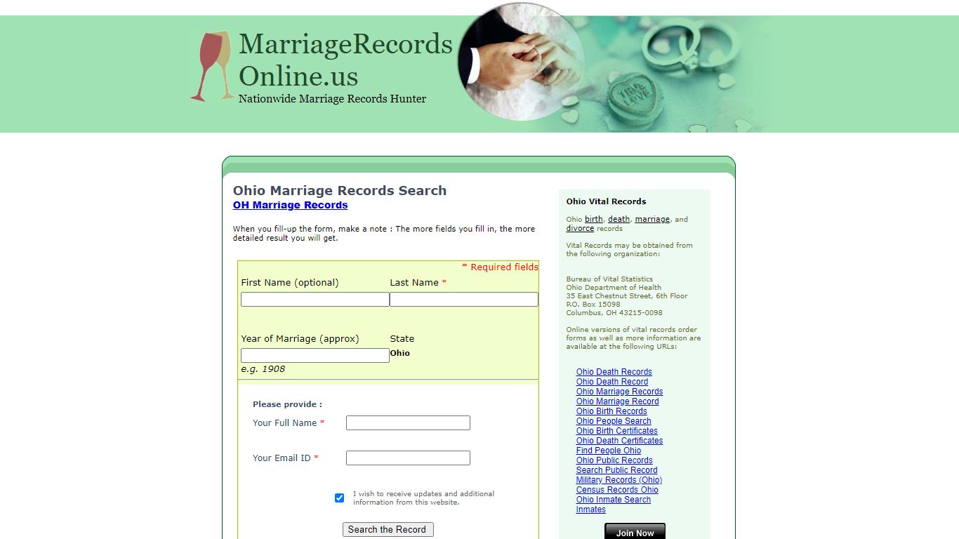 Ohio Marriage Records Search